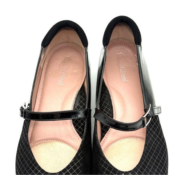 Beautifeel Caroline Black Suede Net Mary Jane Flat Size 39 US 8.5 - Picture 4 of 12